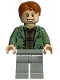 Minifig No: hp089  Name: Arthur Weasley - Sand Green Open Jacket, Light Bluish Gray Legs