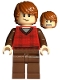 Minifig No: hp123  Name: Ron Weasley - Red Tartan Sweater, Reddish Brown Legs