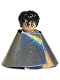Minifig No: hp366  Name: Harry Potter, Gryffindor Robe Open, Sweater, Shirt and Tie, Black Short Legs, Invisibility Cloak