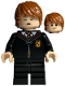 Minifig No: hp416  Name: Ron Weasley - Gryffindor Robe Clasped, Black Medium Legs, Sleeping / Awake