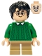 Minifig No: hp475  Name: Harry Potter - Green Sweater, Dark Tan Short Legs