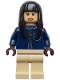 Minifig No: hp537  Name: Cho Chang - Dark Blue Ravenclaw Quidditch Robe over Sweater, Tan Legs