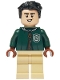 Minifig No: hp559 Name: Marcus Flint - Dark Green Slytherin Quidditch Uniform with Hood, Tan Legs Minifig No: hp559 Name: Marcus Flint - Dark Green Slytherin Quidditch Uniform with Hood, Tan Legs