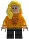 Minifig No: hp592  Name: Hannah Abbott - Bright Light Orange Holiday Sweater, Black Short Legs