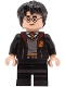Minifig No: hp605  Name: Harry Potter - Gryffindor Robe Open, Black Medium Legs, Hair Thick and Messy