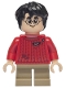 Minifig No: hp610  Name: Harry Potter - Red Torn Sweater, Dark Tan Short Legs