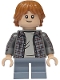 Minifig No: hp612  Name: Ron Weasley - Plaid Shirt, Printed Arms, Sand Blue Short Legs