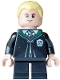 Minifig No: hp622  Name: Draco Malfoy - Black Slytherin Robe and Short Legs, Grin / Surprised
