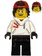Minifig No: hs037  Name: Jack Davids - White Hoodie with Backwards Cap and Hood Folded Down (Open Mouth Smile / Scared)