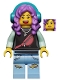 Minifig No: hs046  Name: Parker L. Jackson - Black Top with Headphones (Open Mouth Smile / Disgusted)