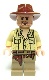 Minifig No: iaj020  Name: Indiana Jones - Tan Open Collar Shirt, Reddish Brown Fedora, Closed Mouth Lopsided Grin