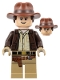 Minifig No: iaj049  Name: Indiana Jones - Dark Brown Jacket, Reddish Brown Dual Molded Hat with Hair, Dark Tan Hands