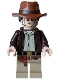 Minifig No: iaj056  Name: Indiana Jones - Dark Brown Jacket, Reddish Brown Dual Molded Hat with Hair, Spider Web on Face