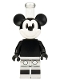 Minifig No: idea049  Name: Mickey Mouse - Vintage, Metallic Silver Shorts, White Hat with Silver Top