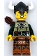 Minifig No: idea168  Name: Viking Archer - Male, Olive Green Tunic, Dark Orange Legs with Loincloth, Pearl Dark Gray Helmet, Quiver