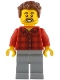 Minifig No: idea226 Name: Rob the Fan Designer - Red Plaid Flannel Shirt, Light Bluish Gray Legs Minifig No: idea226 Name: Rob the Fan Designer - Red Plaid Flannel Shirt, Light Bluish Gray Legs