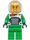 Minifig No: idea272 Name: Astronaut - Female, White Spacesuit with Bright Green Arms, Bright Green Legs, Trans-Clear Fishbowl Helmet Minifig No: idea272 Name: Astronaut - Female, White Spacesuit with Bright Green Arms, Bright Green Legs, Trans-Clear Fishbowl Helmet