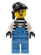 Minifig No: ixs006a  Name: Xtreme Stunts Brickster Henchman with Medium Blue Overalls #1 with Neck Bracket