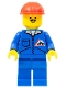 Minifig No: jbl002  Name: Bulldozer Logo - Blue Legs, Red Construction Helmet