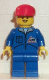 Minifig No: jbl009 Name: Bulldozer Logo - Blue Legs, Red Cap Minifig No: jbl009 Name: Bulldozer Logo - Blue Legs, Red Cap