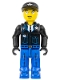 Minifig No: js016  Name: Police - Blue Legs, Black Jacket, Black Cap with Star