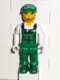 Minifig No: js024  Name: Mechanic in Green Overalls with Octan Pattern