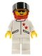Minifig No: jstr009  Name: Jacket 2 Stars White - White Legs, Red Helmet, Black Visor