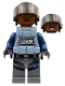 Minifig No: jw013  Name: ACU Trooper - Male, Black Aviator Cap with Trans-Brown Visor, Reddish Brown Head, Sand Blue Body Armor Vest