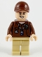Minifig No: jw065  Name: Park Worker - Male, Reddish Brown Shirt and Cap, Tan Legs