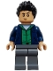 Minifig No: jw124  Name: Kenji - Dark Blue Jacket, Green Hoodie, Dark Bluish Gray Legs