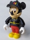 Minifig No: mck003  Name: Mickey Mouse Figure with Red Pants, Black Fireman Uniform, Black Cap