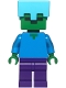 Minifig No: min174  Name: Zombie - Dark Purple Legs, Medium Azure Helmet