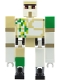 Minifig No: min270  Name: Iron Golem - Brick and Pin Arm Attachments, Black Feet, 1 x 1 Green Tile