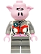 Minifig No: mk163  Name: Pigsy - White Jacket, Dark Bluish Gray Medium Legs