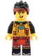 Minifig No: mk172  Name: Monkie Kid - Bright Light Orange Racing Suit, Red Legs