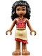 Minifig No: moa004  Name: Moana - Mini Doll, Coral Strapless Top, Tan Layered Skirt with Red Ruffle