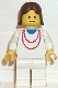 Minifig No: ncklc005  Name: Necklace Red - White Legs, Brown Female Hair