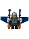 Minifig No: nex085  Name: Robin Underwood - Pearl Dark Gray Helmet and Armor, Black Short Legs, Jet Pack