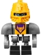 Minifig No: nex094  Name: Axl Bot - Dark Bluish Gray Shoulders and Yellow Helmet