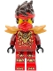 Minifig No: njo1046  Name: Kai - Dragons Rising, Tunic with Dragon Head, Hair, Wide Pearl Gold Shoulder Armor