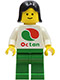 Minifig No: oct002  Name: Octan - White Logo, Green Legs, Black Female Hair