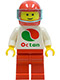 Minifig No: oct011  Name: Octan - White Logo, Red Legs, Red Helmet, Trans-Light Blue Visor