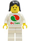 Minifig No: oct046  Name: Octan - White Logo, White Legs, Black Female Hair