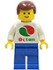 Minifig No: oct047  Name: Octan - White Logo, Blue Legs, Reddish Brown Male Hair
