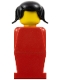 Minifig No: old001  Name: LEGOLAND - Red Torso, Red Legs, Black Pigtails Hair