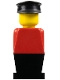 Minifig No: old004  Name: LEGOLAND - Red Torso, Black Legs, Black Hat