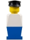 Minifig No: old005  Name: LEGOLAND - White Torso, Blue Legs, Black Hat