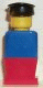 Minifig No: old013  Name: Legoland - Blue Torso, Red Legs, Black Hat