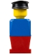Minifig No: old013  Name: LEGOLAND - Blue Torso, Red Legs, Black Hat