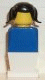 Minifig No: old020  Name: Legoland - Blue Torso, White Legs, Black Pigtails Hair